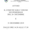 CHIUSURA UFFICI COMUNALI 