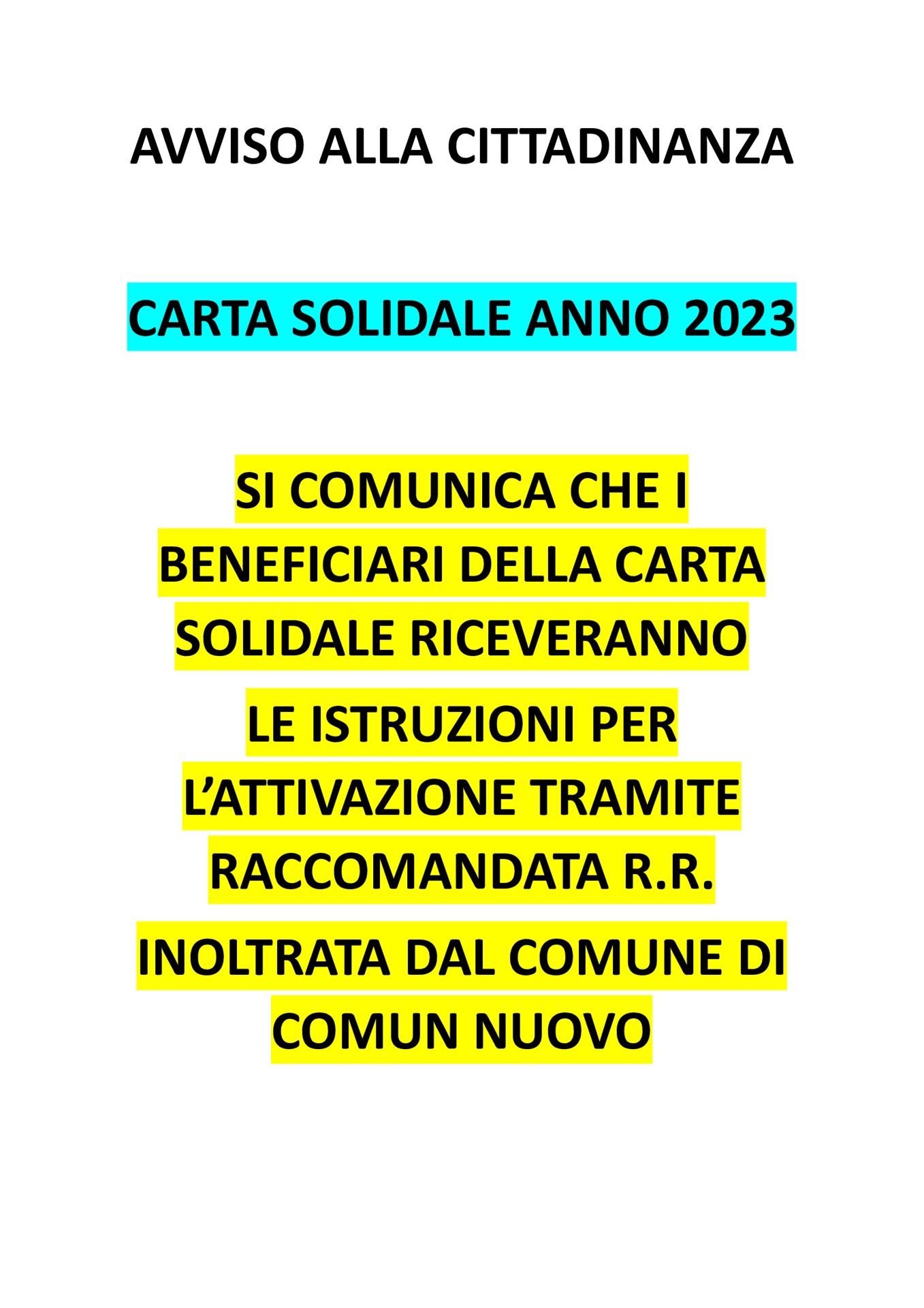 CARTA SOLIDALE 2023